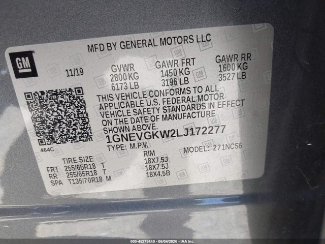 Chevrolet Traverse Awd Lt Cloth