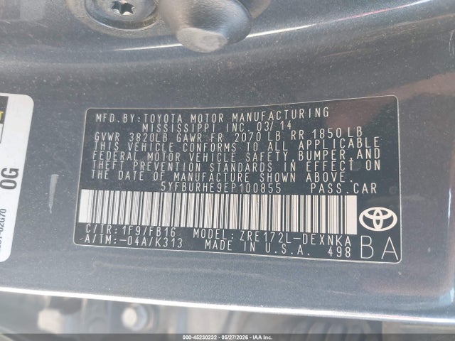 Toyota Corolla Le Plus