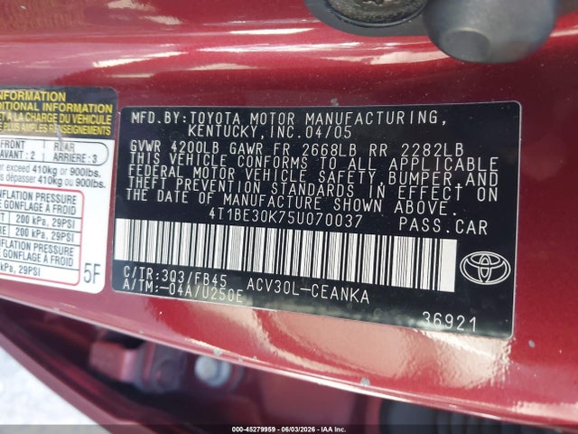 Toyota Camry Le