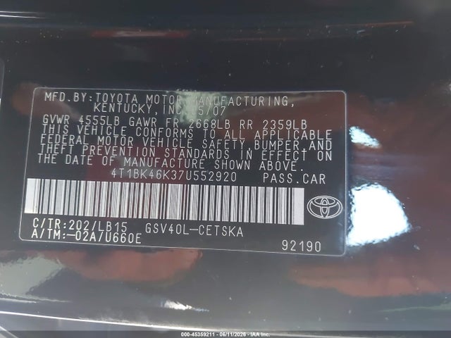 Toyota Camry Se V6