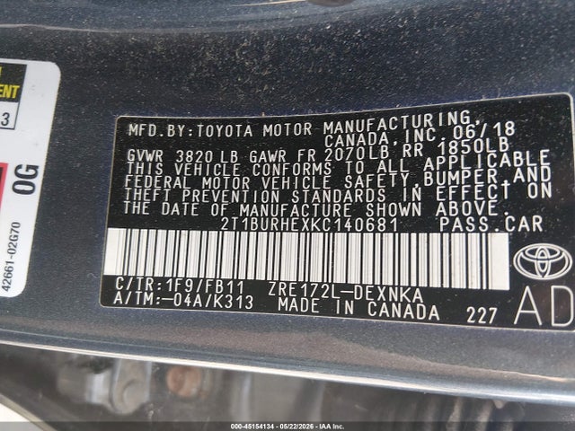 Toyota Corolla Le