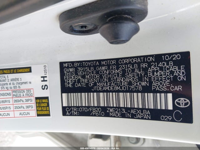 Toyota Corolla Hybrid Le