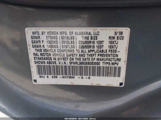 Honda Odyssey Ex-l