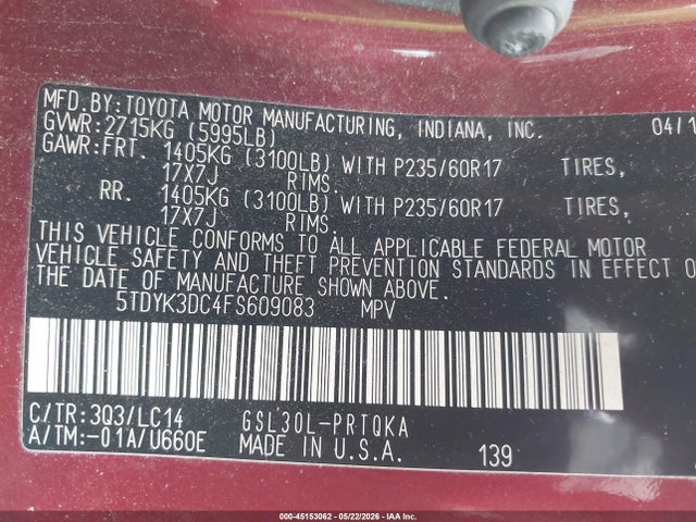 Toyota Sienna Xle 8 Passenger