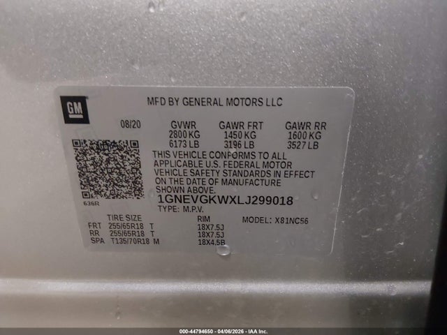 Chevrolet Traverse Awd Lt Cloth