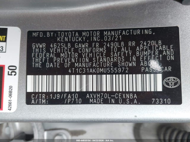 Toyota Camry Le Hybrid