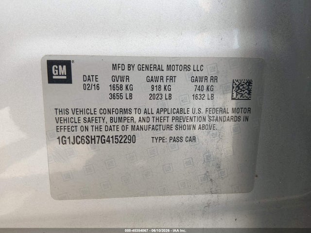 Chevrolet Sonic Lt Auto