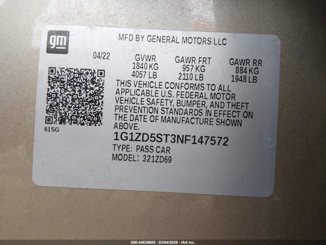 Chevrolet Malibu Fwd Lt