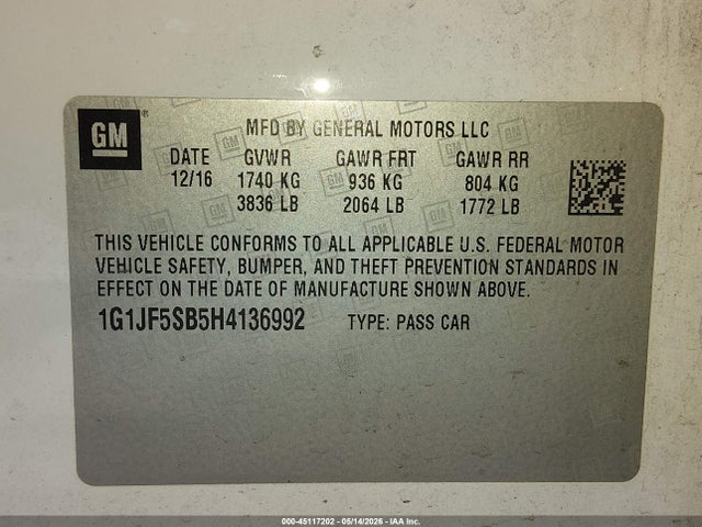 Chevrolet Sonic Premier Auto