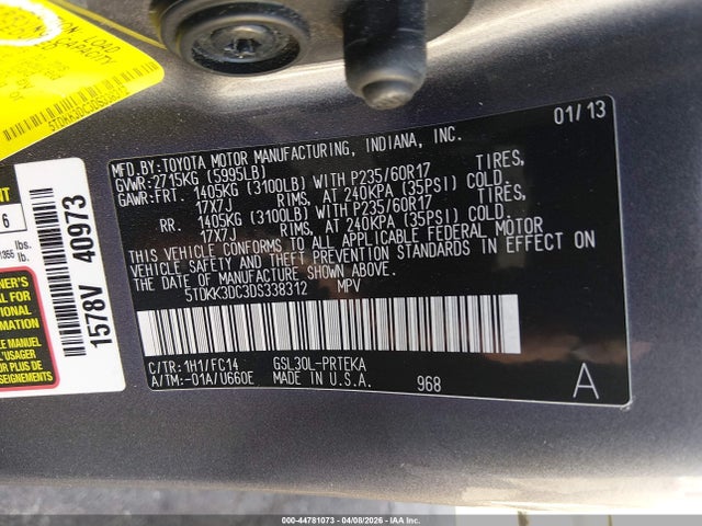 Toyota Sienna Le V6 8 Passenger
