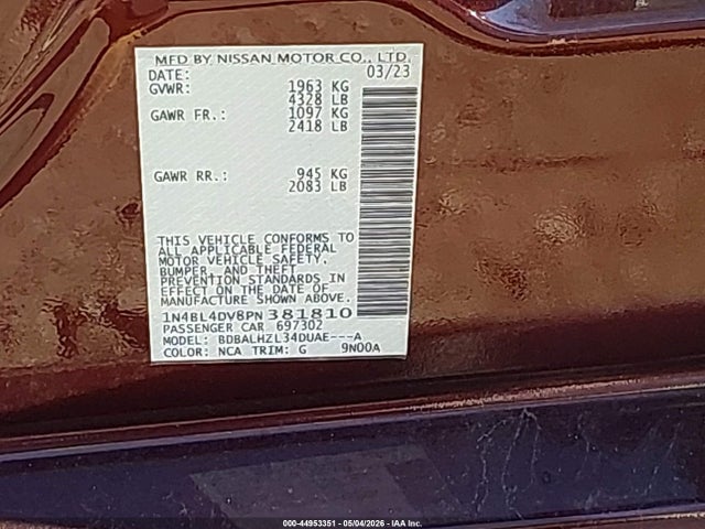 Nissan Altima Sv Fwd