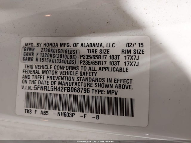 Honda Odyssey Ex