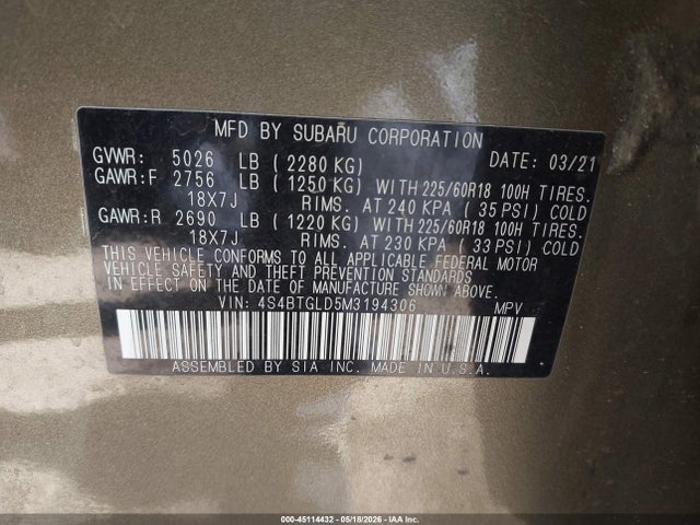 Subaru Outback Onyx Edition Xt