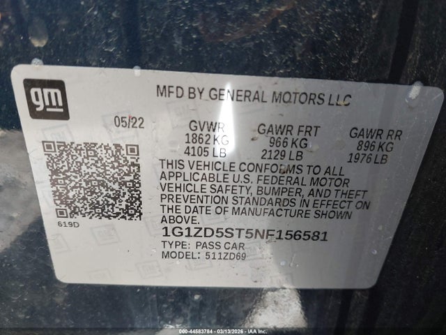 Chevrolet Malibu Fwd Lt