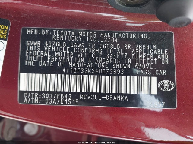 Toyota Camry Le V6