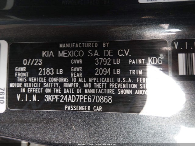 Kia Forte Lxs