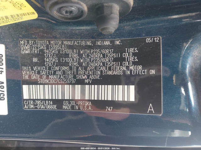 Toyota Sienna Xle V6 8 Passenger