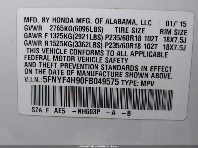 Honda Pilot Touring