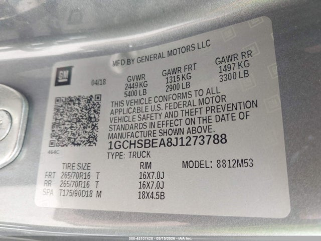 Chevrolet Colorado Wt
