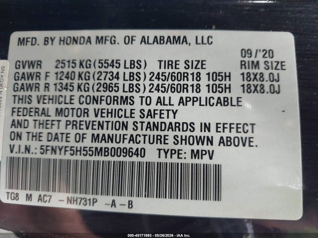 Honda Pilot 2wd Ex-l
