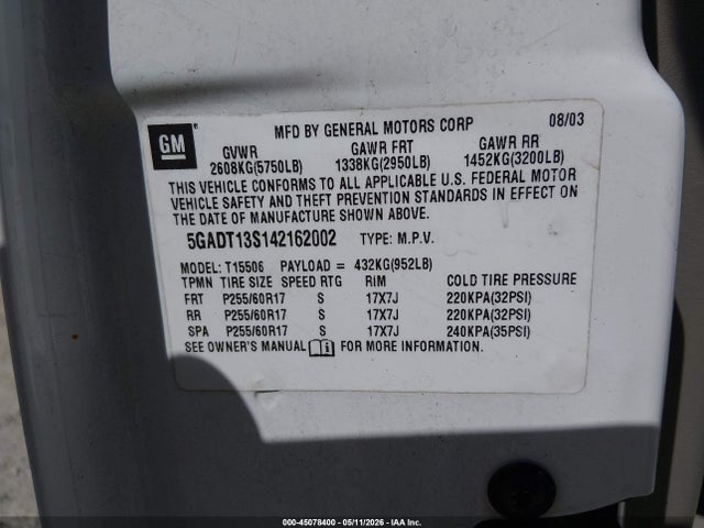 Buick Rainier Cxl Plus