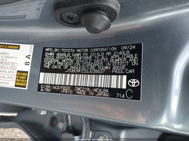 Toyota Corolla Hybrid Le
