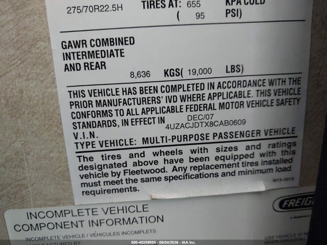 Freightliner Chassis X Line Motor Home