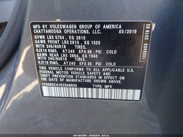 Volkswagen Atlas 3.6l V6 Se