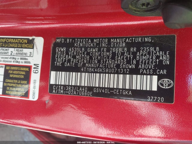 Toyota Camry Xle V6