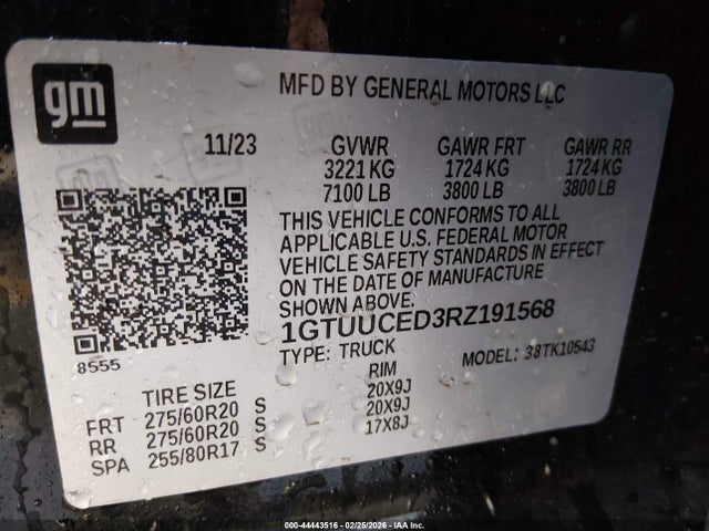 GMC Sierra 1500 4wd  Short Box Elevation With 3sb
