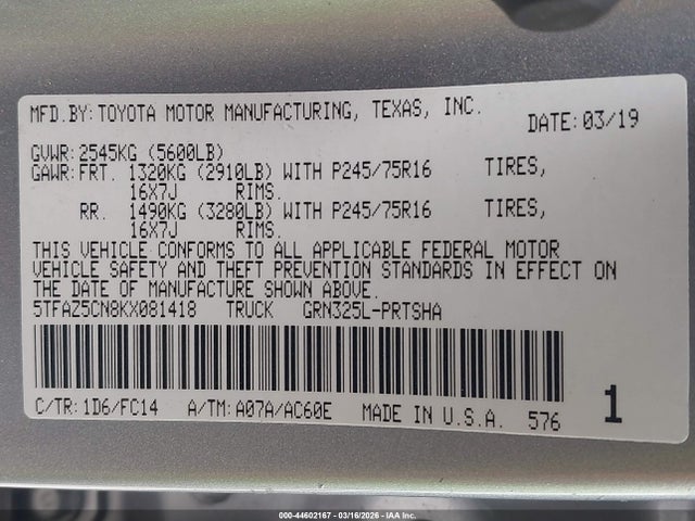 Toyota Tacoma Sr5 V6