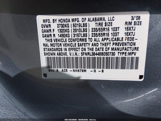 Honda Odyssey Ex