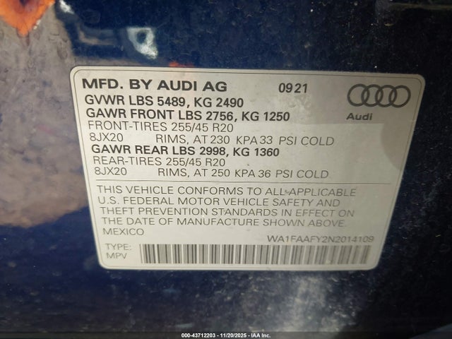 Audi Q5 Prestige 45 Tfsi S Line Quattro S Tronic