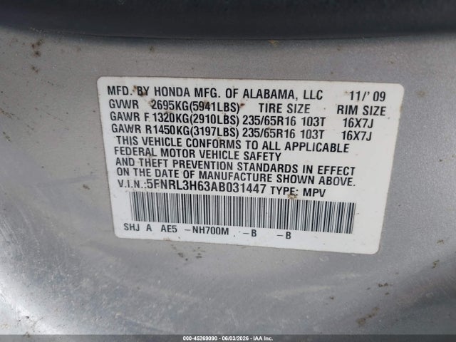 Honda Odyssey Ex-l