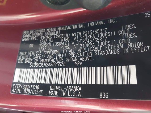 Toyota Highlander Base V6