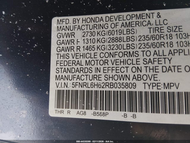 Honda Odyssey Ex-l