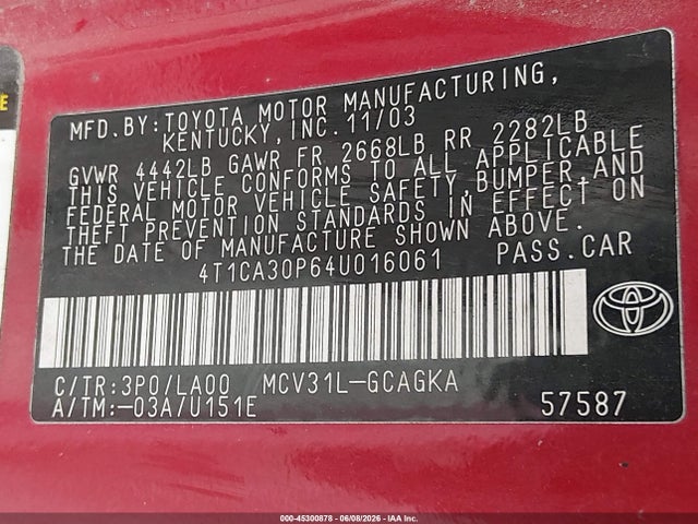 Toyota Camry Sle V6