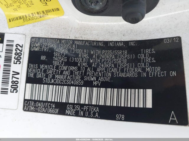 Toyota Sienna Le 7 Passenger