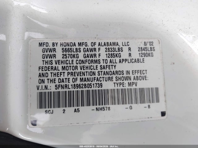 Honda Odyssey Ex-l