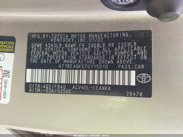 Toyota Camry Le