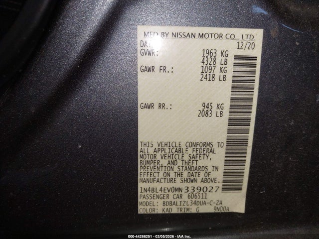 Nissan Altima Sl Fwd