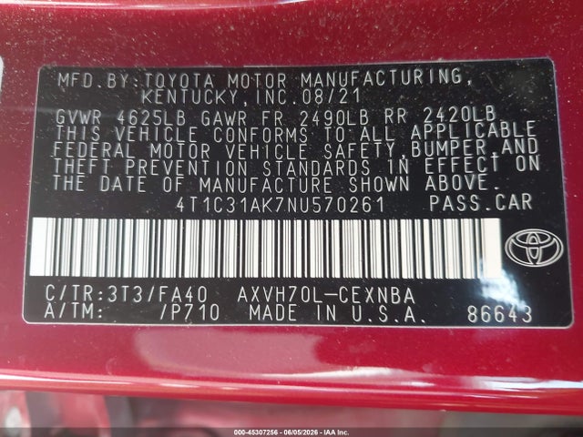 Toyota Camry Le Hybrid