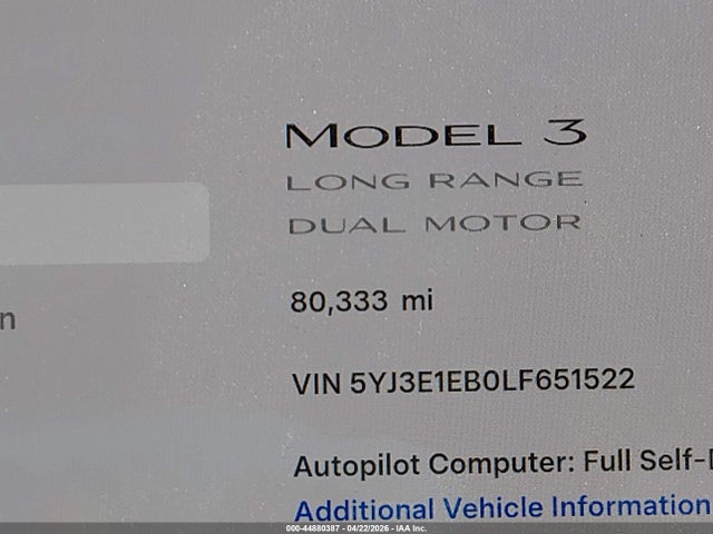 Tesla Model 3 Long Range Dual Motor All-wheel Drive