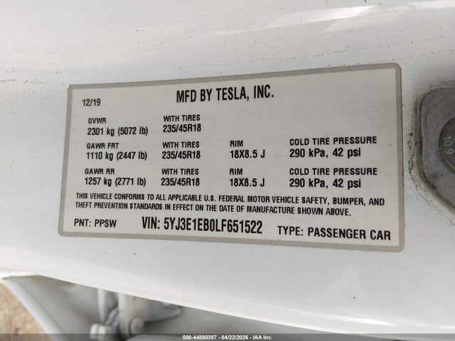 Tesla Model 3 Long Range Dual Motor All-wheel Drive