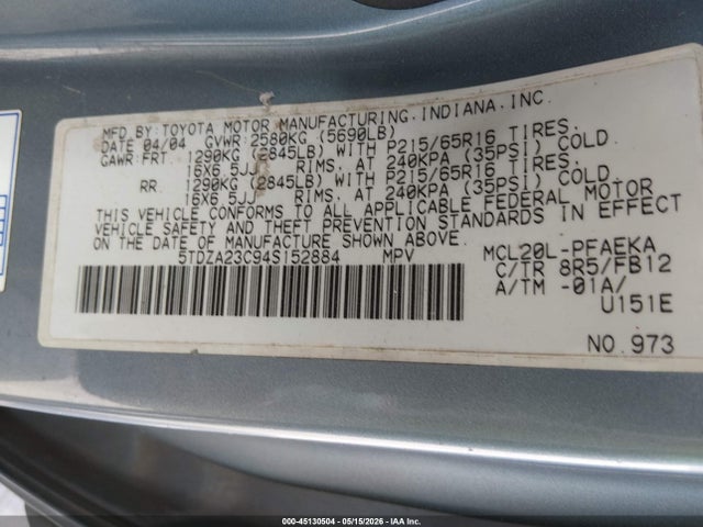 Toyota Sienna Le