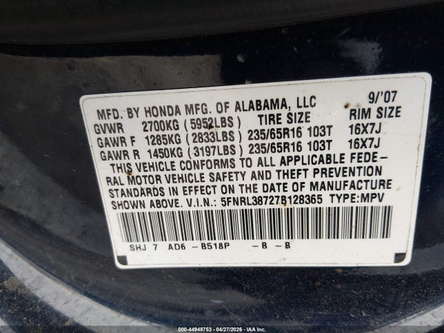 Honda Odyssey Ex-l