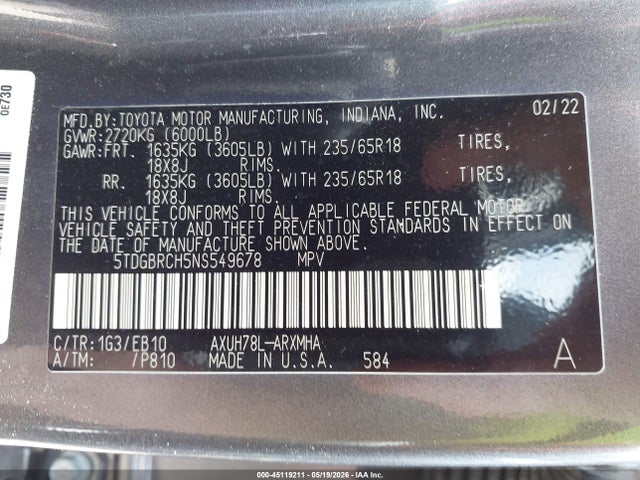 Toyota Highlander Hybrid Xle