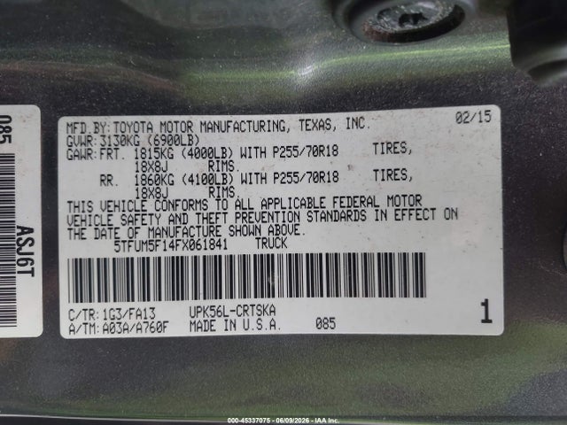 Toyota Tundra Sr 4.6l V8