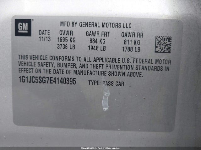 Chevrolet Sonic Lt Auto