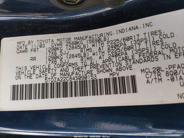 Toyota Sienna Xle